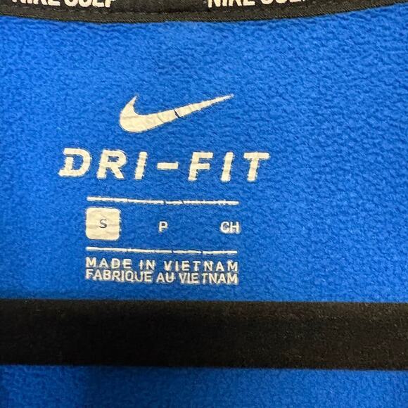 Nike Golf Outdoor Sports Dri-Fit 1/4 Zip Blue Fleece Pullover Mens Sz S - Picture 3 of 6
